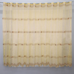 Готовий короткий тюль на кухню, балкон, веранду, дачу. Колір карамельний з коричневим (3,5м*1,5м)