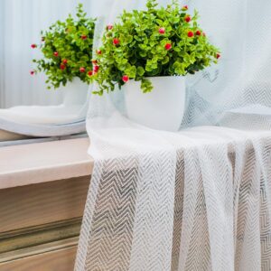 Тюль ялинка, жаккард. Колір білий