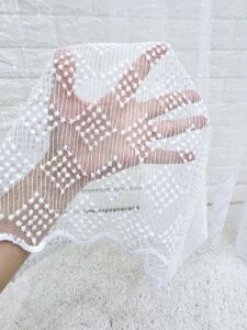 Готовий тюль мікросітка з вишивкою, колір білий (3,5м*2,5м)