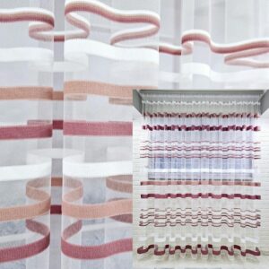 Тюль грек сітка, з пудровими і білими смугами