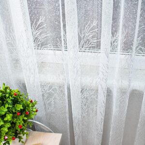 Тюль жаккард. Колір білий