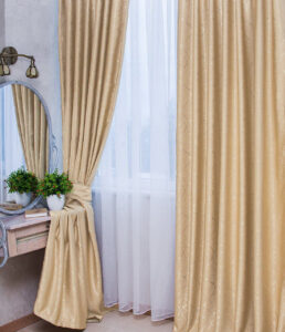 Ткань для штор блэкаут лен рогожка Arizona. Шторная ткань цвет бежевый