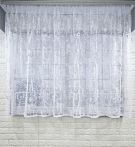 Готовий короткий тюль мармур на кухню, балкон, веранду, дачу. Колір білий (2,8м*1,5м)
