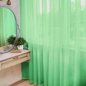 Готовий тюль шифон вуаль. Колір зелена м*ята (4,5м*2,6м)