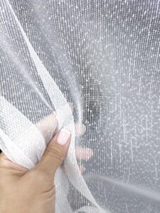 Тюль лен Pluvia. Цвет белый