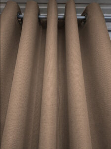 Комплект штори на люверсах блекаут льон рогожка. Колір темний бежевий. Готові штори в спальню, зал, вітальню