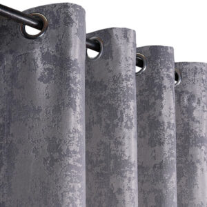 Комплект штори на люверсах жаккард мармур. Колір сірий. Готові штори в спальню, зал, вітальню