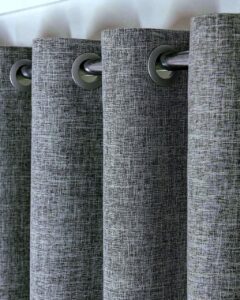 Комплект штори на люверсах льон мішковина. Колір сірий. Готові штори в спальню, зал, вітальню