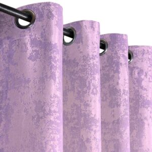 Комплект штори на люверсах жаккард мармур. Колір бузковий. Готові штори в спальню, зал, вітальню