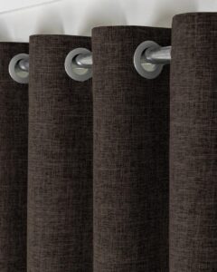 Комплект штори на люверсах льон мішковина. Колір венге. Готові штори в спальню, зал, вітальню