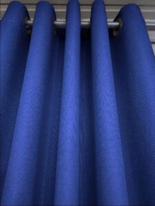 Комплект шторы на люверсах блэкаут лен рогожка. Цвет синий. Готовые шторы в спальню, зал, гостиную