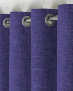 Комплект штори на люверсах льон мішковина. Колір фіолетовий. Готові штори в спальню, зал, вітальню