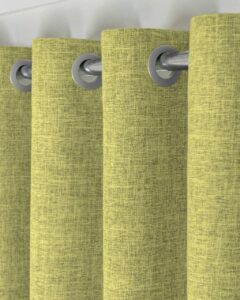 Комплект штори на люверсах льон мішковина. Колір оливковий. Готові штори в спальню, зал, вітальню