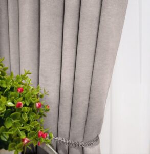 Комплект штори мікровелюр Diamond. Колір сіро-бежевий. Готові штори в спальню, зал, вітальню