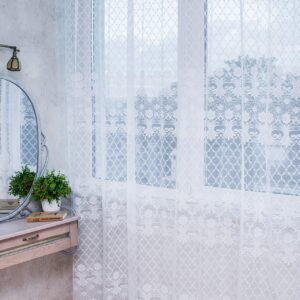 Белый тюль жаккард. Тюль белого цвета в спальню, зал, гостиную