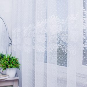 Готовий тюль жаккард, колір білий (3м*2,6м)