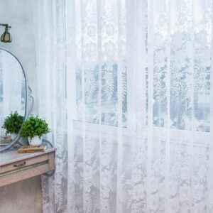 Готовый тюль жаккард, цвет белый (3м*2,6м)