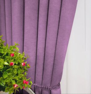 Комплект бузкові штори мікровелюр Diamond (Туреччина). Готові штори бузкового кольору в спальню, зал