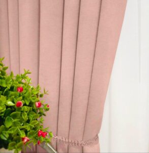 Тканина для штор мікровелюр Diamond. Шторна тканина колір пудровий