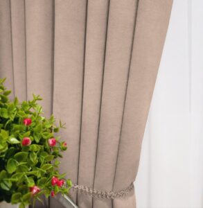 Тканина для штор мікровелюр Diamond. Шторна тканина колір бежевий