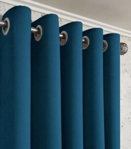 Комплект штори на люверсах мікровелюр Diamond. Колір синя бірюза. Готові штори в спальню, зал