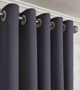 Комплект штори мікровелюр Diamond на люверсах. Колір графітовий