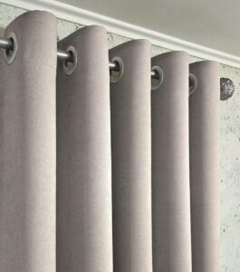 Комплект штори мікровелюр Diamond (Туреччина) на люверсах. Колір сіро-бежевий