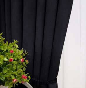 Комплект черные шторы микровелюр Diamond. Готовые шторы черного цвета в спальню, зал