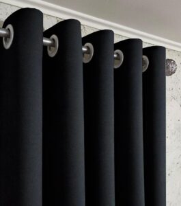 Комплект чорні штори на люверсах мікровелюр Diamond (Туреччина)
