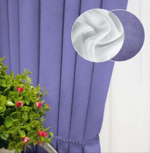 Комплект шторы и тюль. Ткань микровелюр Diamond + шифон вуаль. Цвет: фиалковые шторы, белый тюль