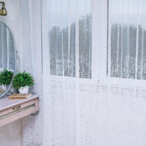 Тюль белого цвета, жаккард Marble