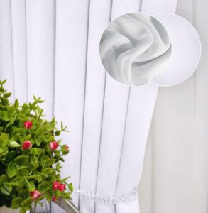 Комплект штори і тюль. Тканина мікровелюр Diamond + шифон. Колір: білі штори, білий тюль