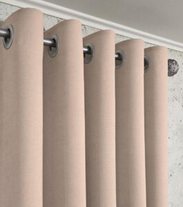 Комплект бежеві штори мікровелюр Diamond на люверсах