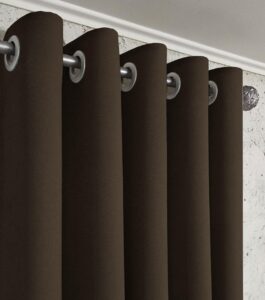 Комплект штори мікровелюр Diamond на люверсах. Колір венге (темний шоколад)
