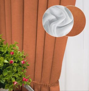 Комплект штори і тюль. Тканина мікровелюр Diamond (Туреччина) + шифон. Колір: терракотові штори, білий тюль