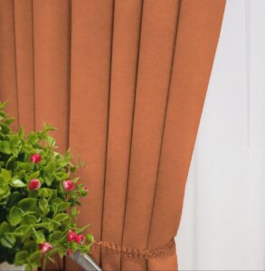 Комплект терракотові штори мікровелюр Diamond (Туреччина). Готові штори терракотового кольору в спальню, зал