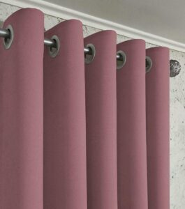 Комплект штори на люверсах мікровелюр Diamond. Колір пильна троянда