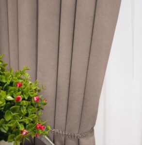 Тканина для штор мікровелюр Diamond. Шторна тканина колір темний бежевий