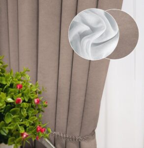 Комплект штори і тюль. Тканина мікровелюр Diamond + шифон вуаль. Колір: темний бежевий штори, білий тюль