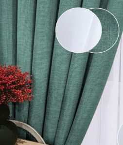 Комплект штори однотонні і тюль. Тканина льон мішковина + шифон. Колір: бірюзові штори, білий тюль