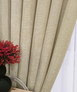 Тканина для штор льон мішковина. Шторна тканина колір бежевий