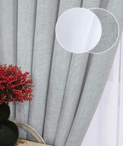 Комплект штори однотонні і тюль. Тканина льон мішковина + шифон. Колір: світлий сірий штори, білий тюль