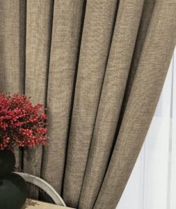 Ткань для штор лен мешковина. Шторная ткань цвет темный бежевый