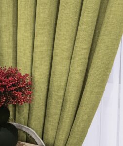 Комплект оливковые шторы однотонные лен мешковина. Готовые шторы оливкового цвета в спальню, зал, гостиную