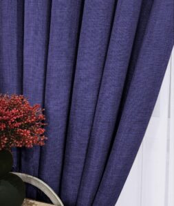 Комплект фиолетовые шторы однотонные лен мешковина. Готовые шторы фиолетового цвета в спальню, зал, гостиную