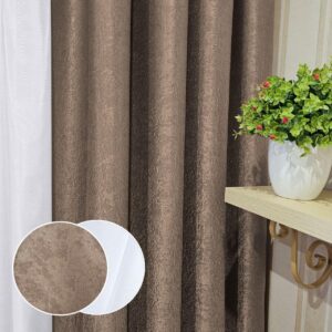 Комплект штори і тюль. Тканина блекаут софт + шифон. Колір: какао штори, білий тюль