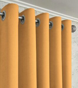 Комплект помаранчеві штори мікровелюр Diamond на люверсах