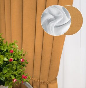 Комплект штори і тюль. Тканина мікровелюр Diamond + шифон вуаль. Колір: помаранчеві штори, білий тюль