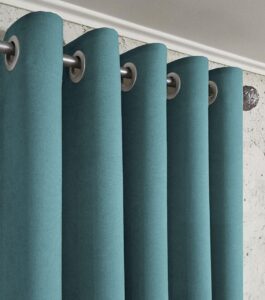 Комплект шторы на люверсах микровелюр Diamond. Цвет зеленая бирюза. Готовые шторы в спальню, зал, гостиную
