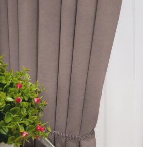 Тканина для штор мікровелюр Diamond. Шторна тканина колір сіро-бежевий